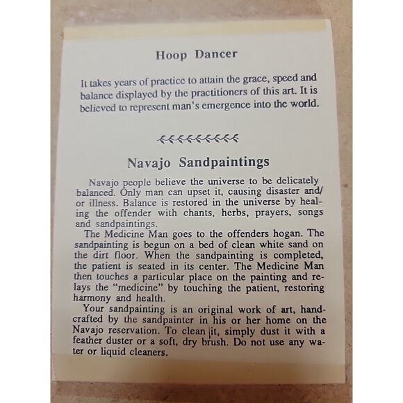 Native Navajo Sand Art Painting Hoop Dancer 10" X 7" Oval By Freddie Nelson - Picture 8 of 8